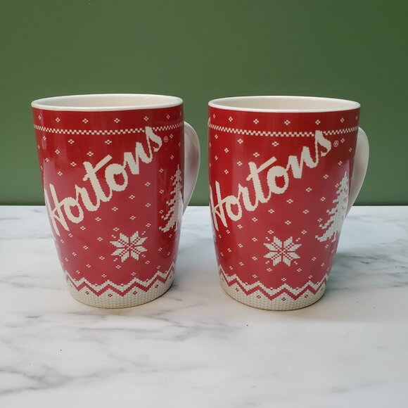 Mug - 2015 Limited Edition Tim Hortons Sweater Red Holiday 2 pack - Picture 9 of 9